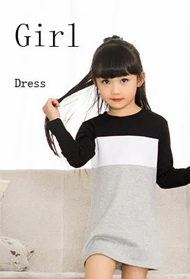 Family Matching Outfits Mother Daughter Dress Family Look Family Clothing Father Son T-Shirt Cotton Patchwork Striped