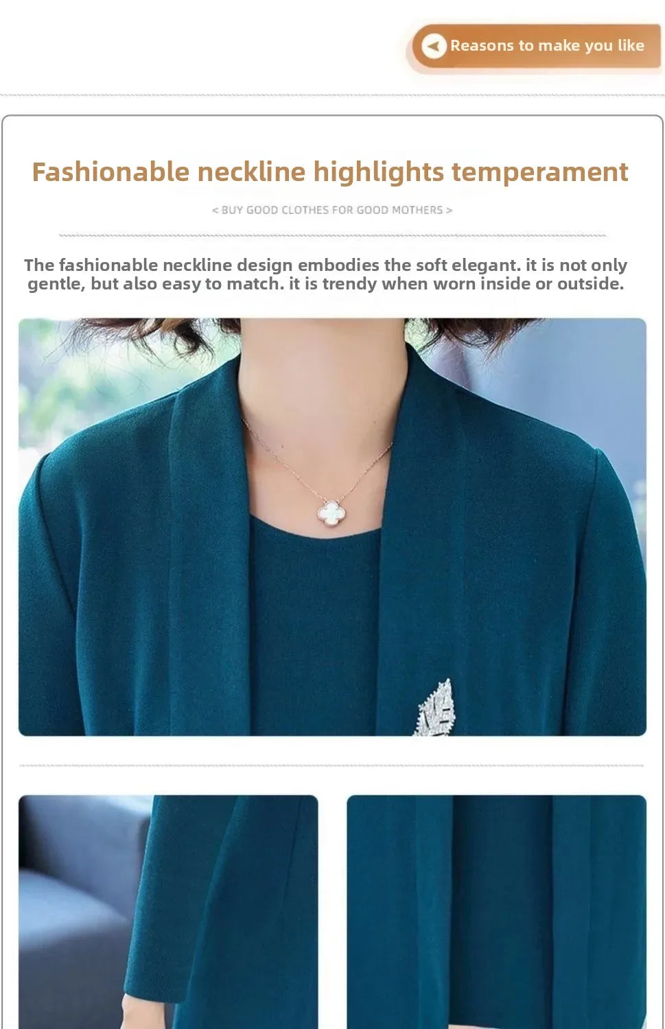 Spring Autumn Two-Piece Set Women's Mid-Aged Mommy Dress Elegant New Style Windbreaker Jacket Female Fashionable Outfit