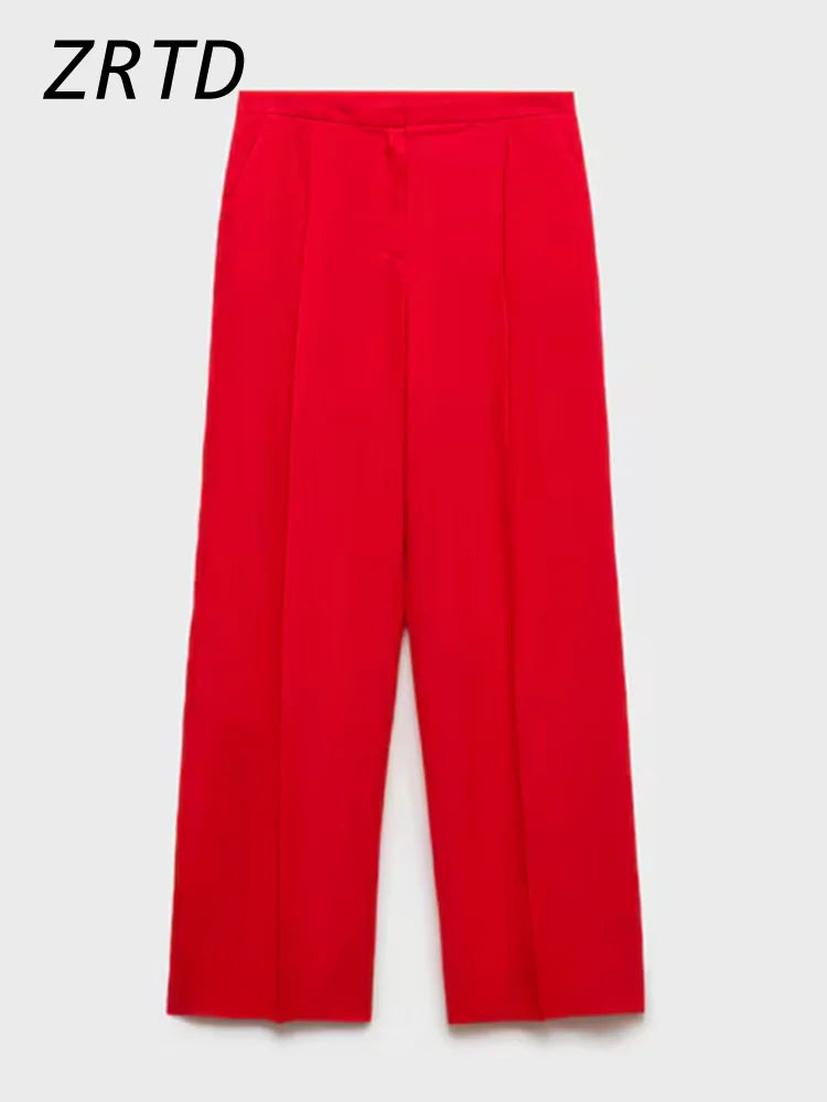Elegant Halter Vest Pants Sets Women Slim Single Breasted Backless Sleeveless Pleated Wide Leg Pant 2025 Summer Lady Office Suit