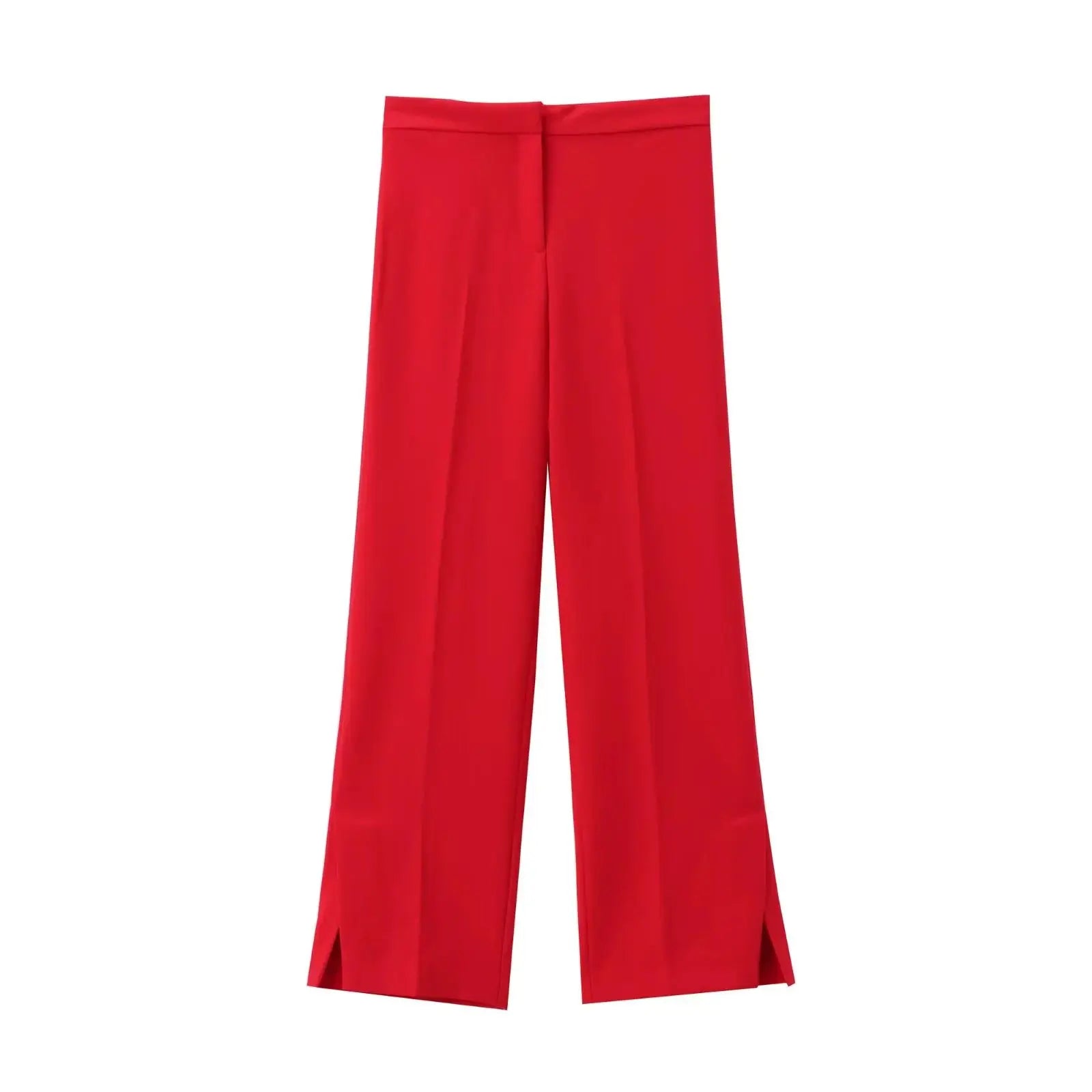 TRAF Women 2 Pieces Sets New Fashion Office Vest Top+Split Straight Leg Pants Women's Suit Formal Two Piece Set Women Outfit