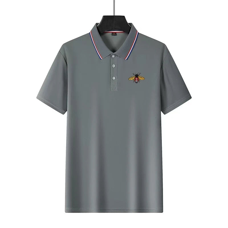 Summer New Men's Short Sleeved Embroidered Polo Shirt Breathable Lightweight Shirt Luxurious Top Casual Lapel Men's T-shirt