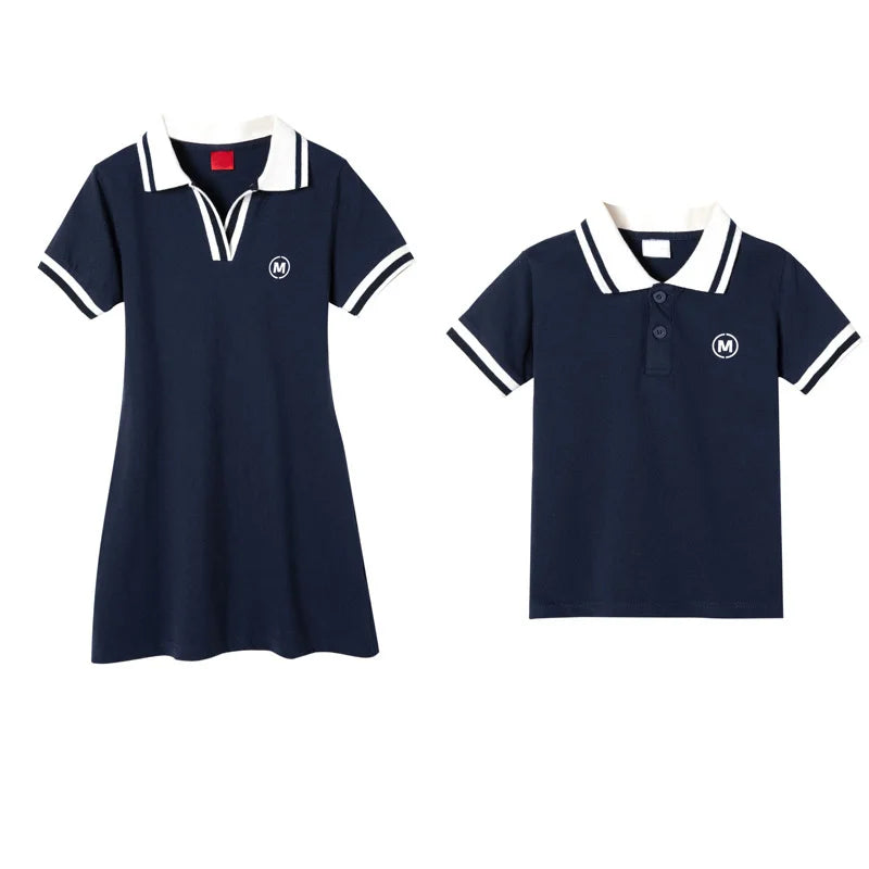 Summer Matching Family Outfits Beach Mum Daughter Dress Dad Son Matching T-shirt& Shorts Holiday Couple Outfit Family Dress