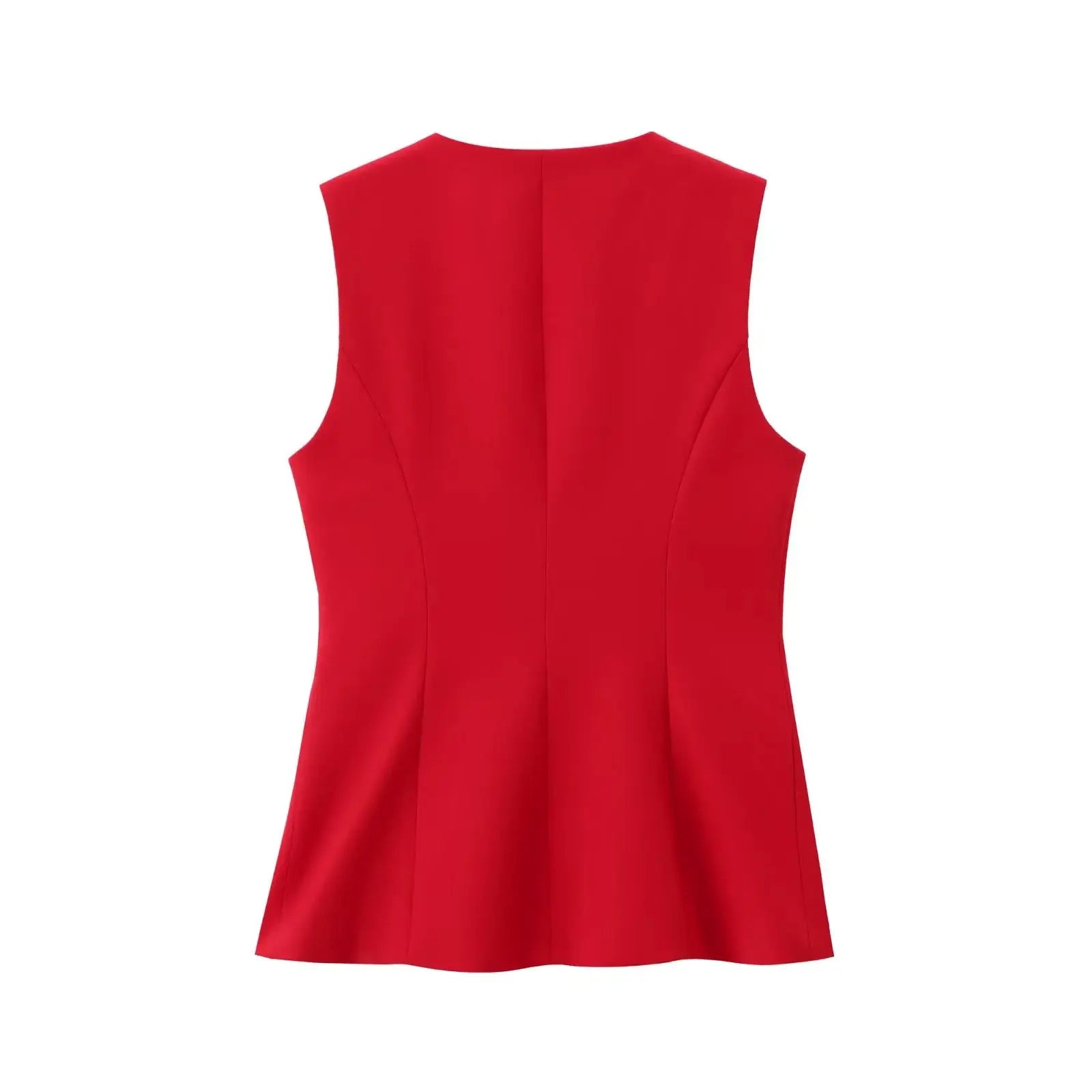 TRAF Women 2 Pieces Sets New Fashion Office Vest Top+Split Straight Leg Pants Women's Suit Formal Two Piece Set Women Outfit