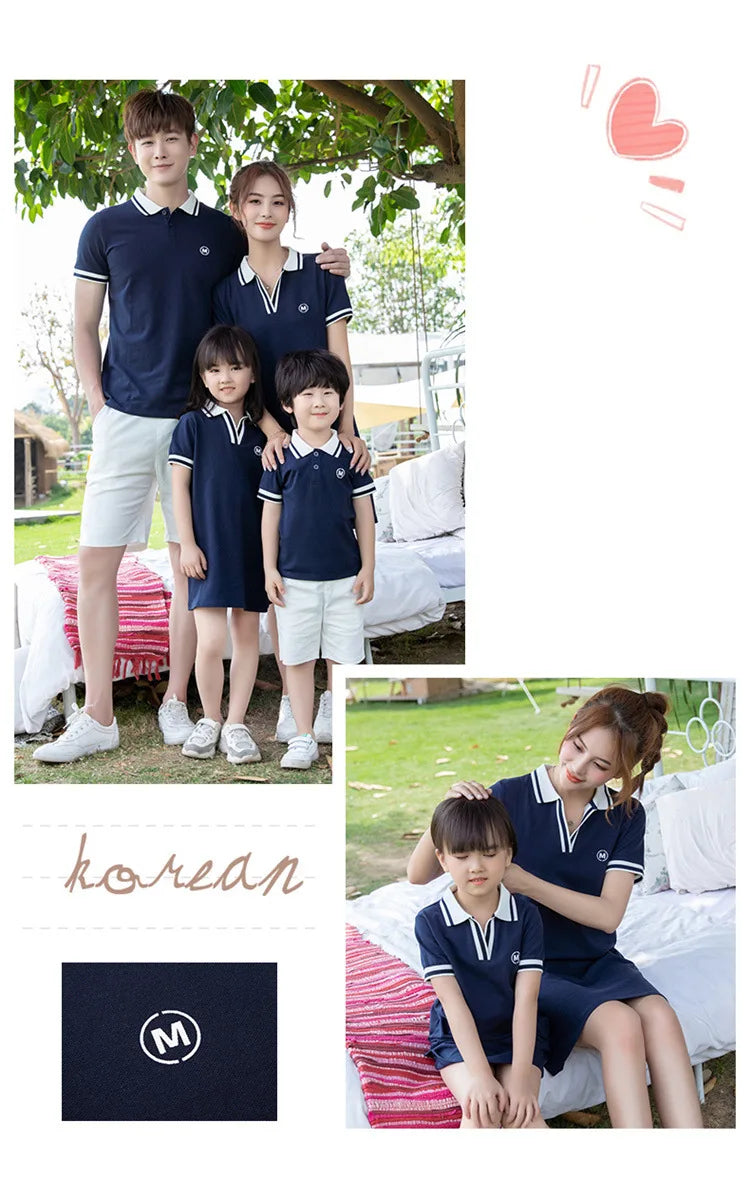 Summer Matching Family Outfits Beach Mum Daughter Dress Dad Son Matching T-shirt& Shorts Holiday Couple Outfit Family Dress