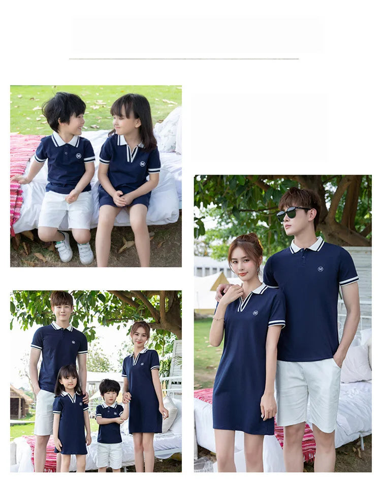 Summer Matching Family Outfits Beach Mum Daughter Dress Dad Son Matching T-shirt& Shorts Holiday Couple Outfit Family Dress