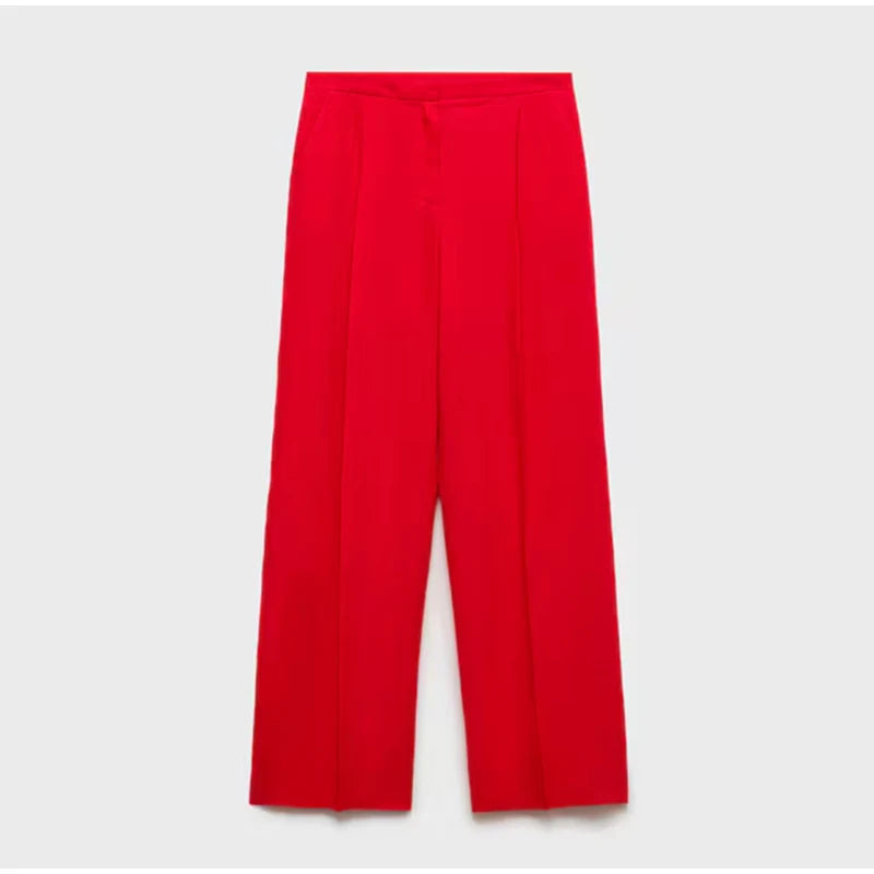 Elegant Halter Vest Pants Sets Women Slim Single Breasted Backless Sleeveless Pleated Wide Leg Pant 2025 Summer Lady Office Suit