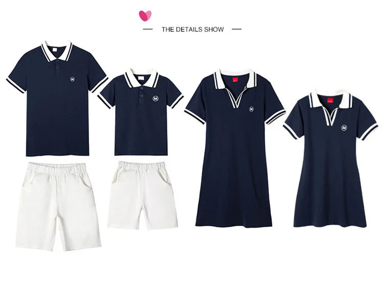 Summer Matching Family Outfits Beach Mum Daughter Dress Dad Son Matching T-shirt& Shorts Holiday Couple Outfit Family Dress
