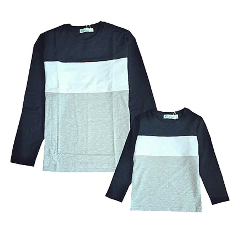 Family Matching Outfits Mother Daughter Dress Family Look Family Clothing Father Son T-Shirt Cotton Patchwork Striped