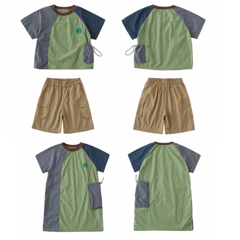 Family Look Matching Outfits Suit Mother Daughter Beach Dress Dad and Son Tshirt Shorts Clothing Set Vacation Summer Costume