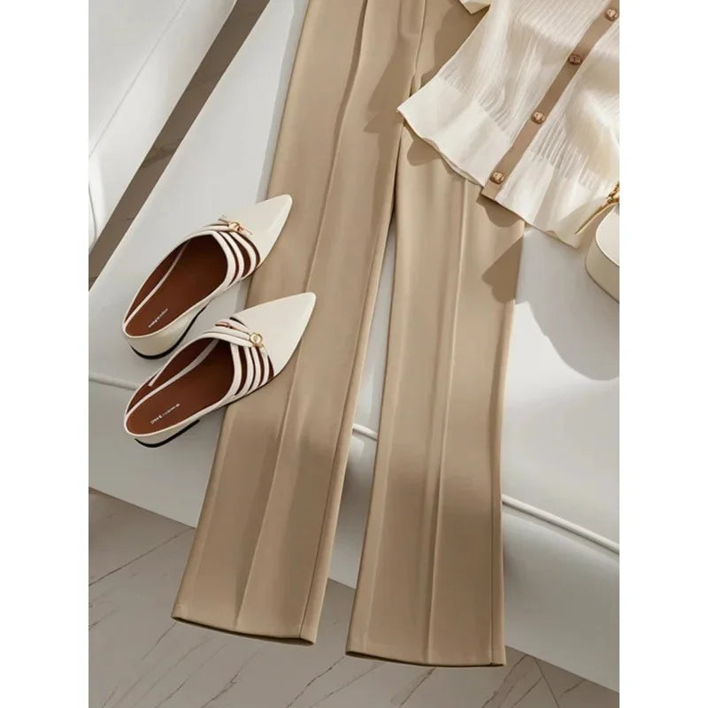 Stylish Slimming Tweed Suit Top And Pants 2-Piece Set Women's Fashionable Summer Outfit Unique Sensibility Design