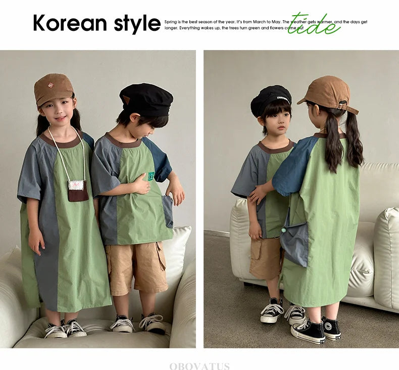 Family Look Matching Outfits Suit Mother Daughter Beach Dress Dad and Son Tshirt Shorts Clothing Set Vacation Summer Costume