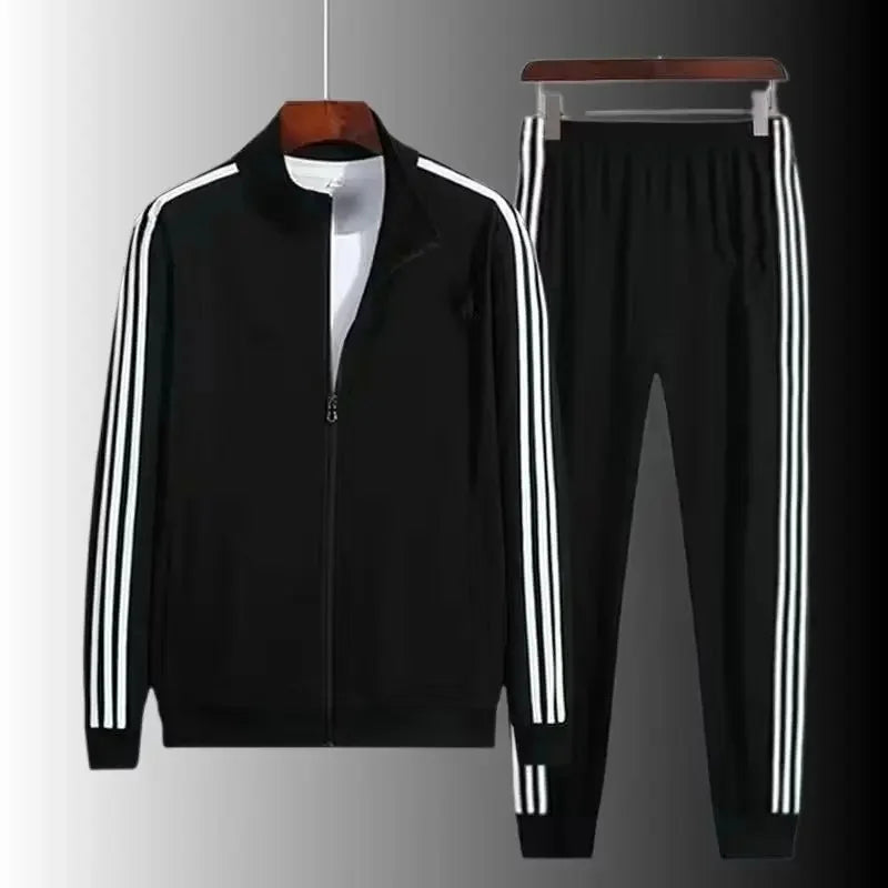 Couple's Sportswear Set Long Sleeve Stand Collar Running Outfit Spring Autumn Slim Fit Versatile Popular Morning Run Two Piece