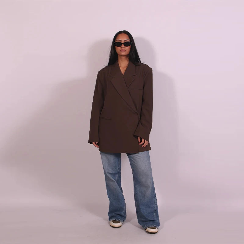 Chic Short Sleeves Suit Female Lapel Single Button Loose Blazer Coats Casual Versatile Women's Coat Spring Summer New Jackets