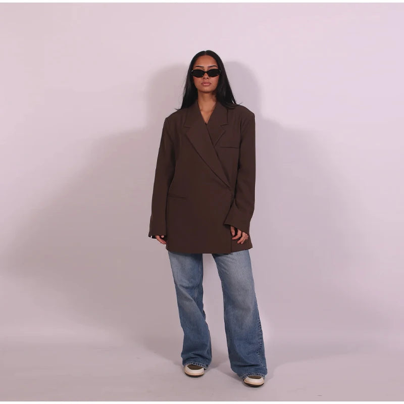 Chic Short Sleeves Suit Female Lapel Single Button Loose Blazer Coats Casual Versatile Women's Coat Spring Summer New Jackets