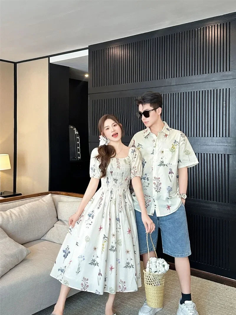 Couple Vacation Family Outfits Mom Daughter Matching Dress Dad Son Holiday Shirts Korean Sister Brother Clothes Baby Bodysuit