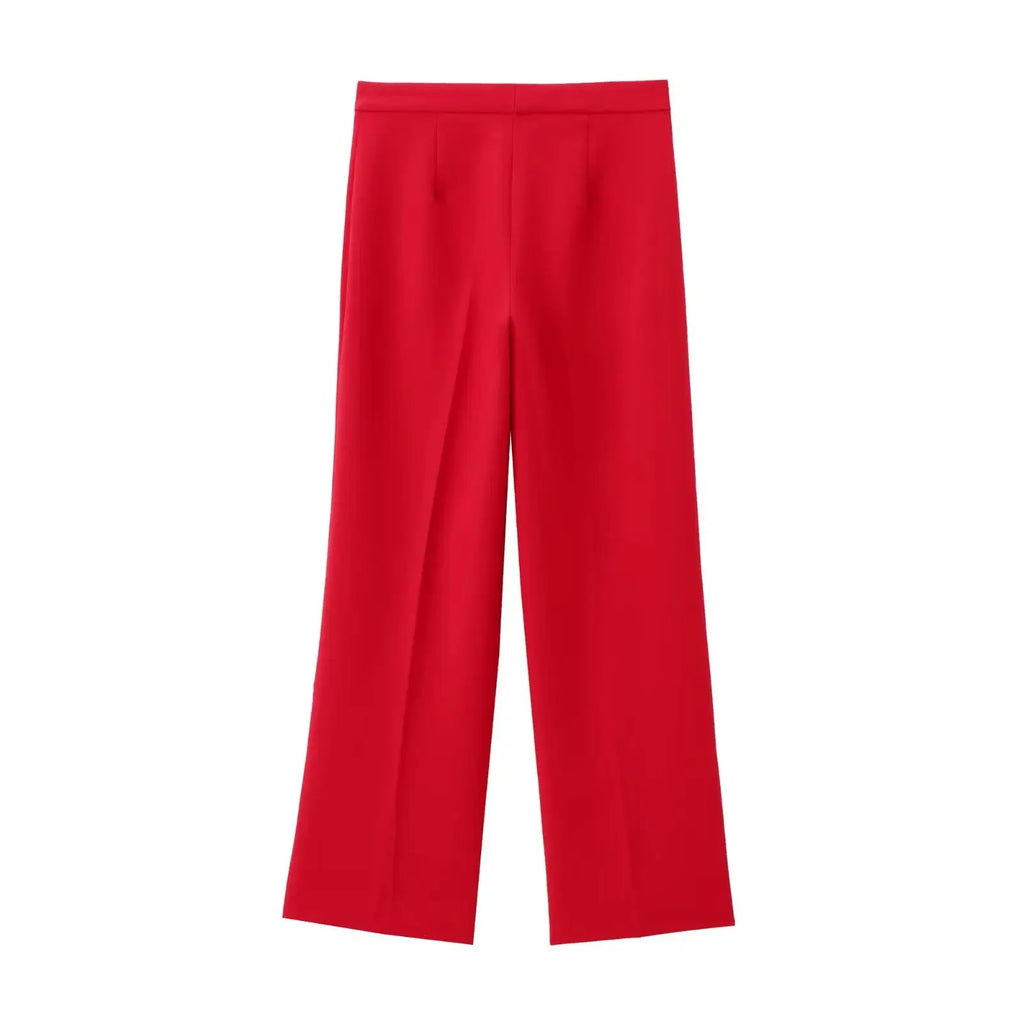TRAF Women 2 Pieces Sets New Fashion Office Vest Top+Split Straight Leg Pants Women's Suit Formal Two Piece Set Women Outfit