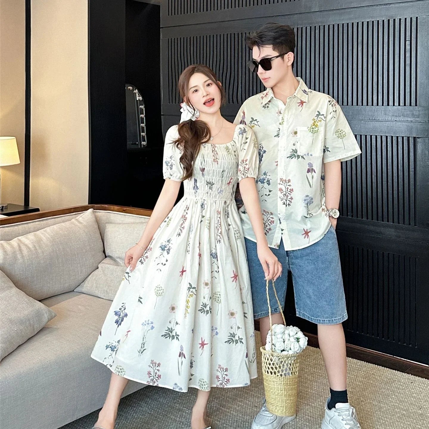Couple Vacation Family Outfits Mom Daughter Matching Dress Dad Son Holiday Shirts Korean Sister Brother Clothes Baby Bodysuit