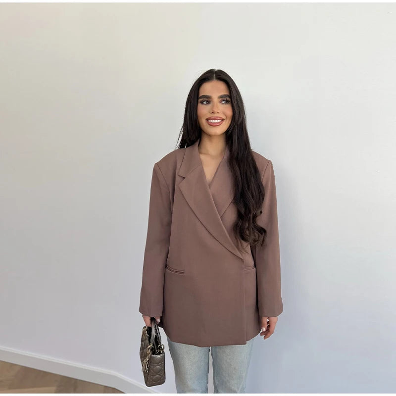 Chic Short Sleeves Suit Female Lapel Single Button Loose Blazer Coats Casual Versatile Women's Coat Spring Summer New Jackets