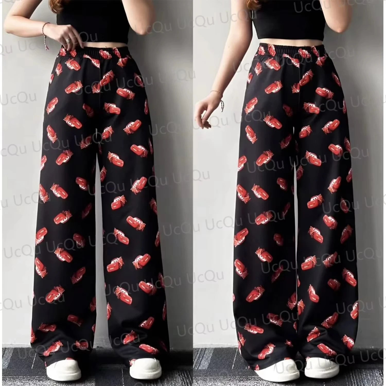 2025 McQueen & Sally Oversized Summer Pajama Set Cotton T-Shirt + Pants for Couples/Family Adults & Kids Outfit