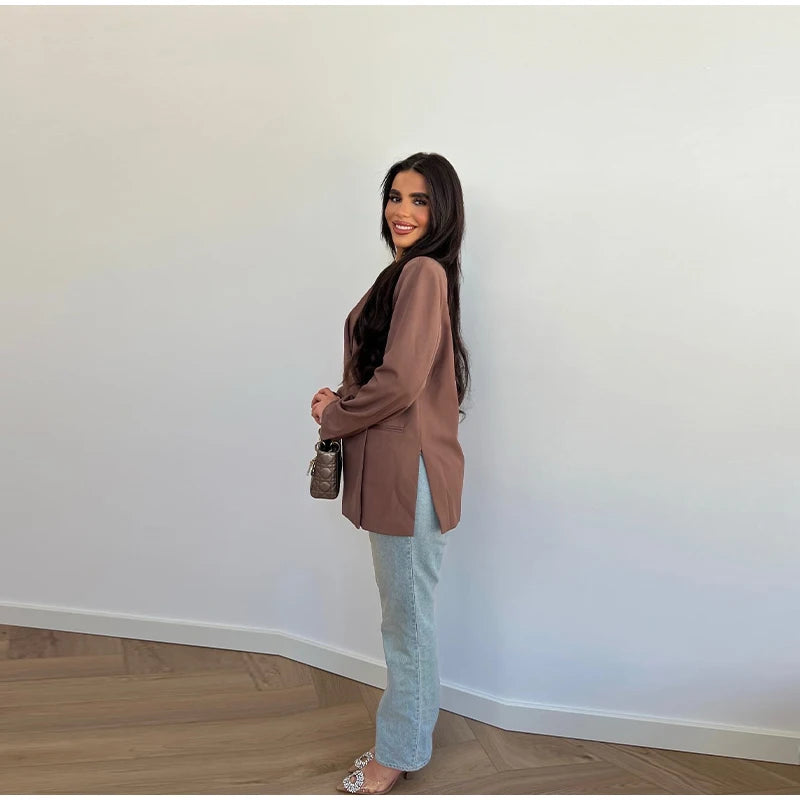 Chic Short Sleeves Suit Female Lapel Single Button Loose Blazer Coats Casual Versatile Women's Coat Spring Summer New Jackets