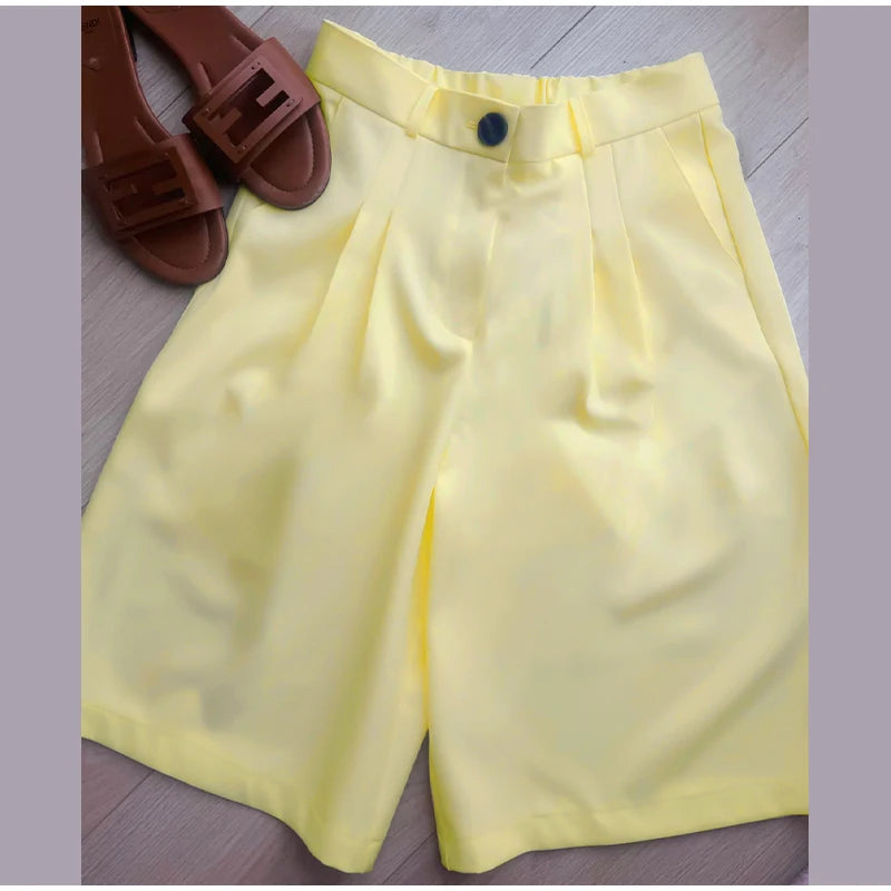 Chic Short Sleeves Suit Female Lapel Single Button Loose Blazer Coats Casual Versatile Women's Coat Spring Summer New Jackets