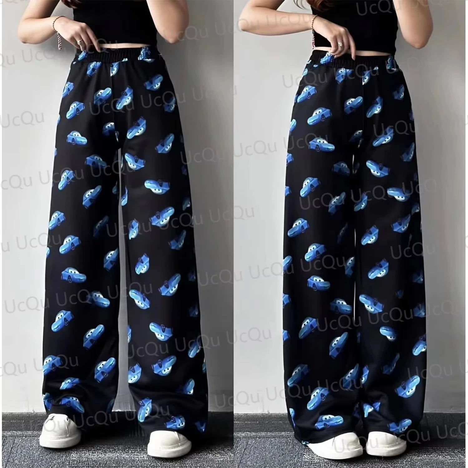 2025 McQueen & Sally Oversized Summer Pajama Set Cotton T-Shirt + Pants for Couples/Family Adults & Kids Outfit