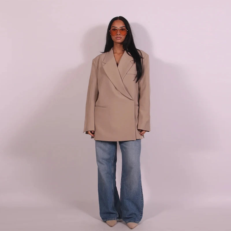 Chic Short Sleeves Suit Female Lapel Single Button Loose Blazer Coats Casual Versatile Women's Coat Spring Summer New Jackets